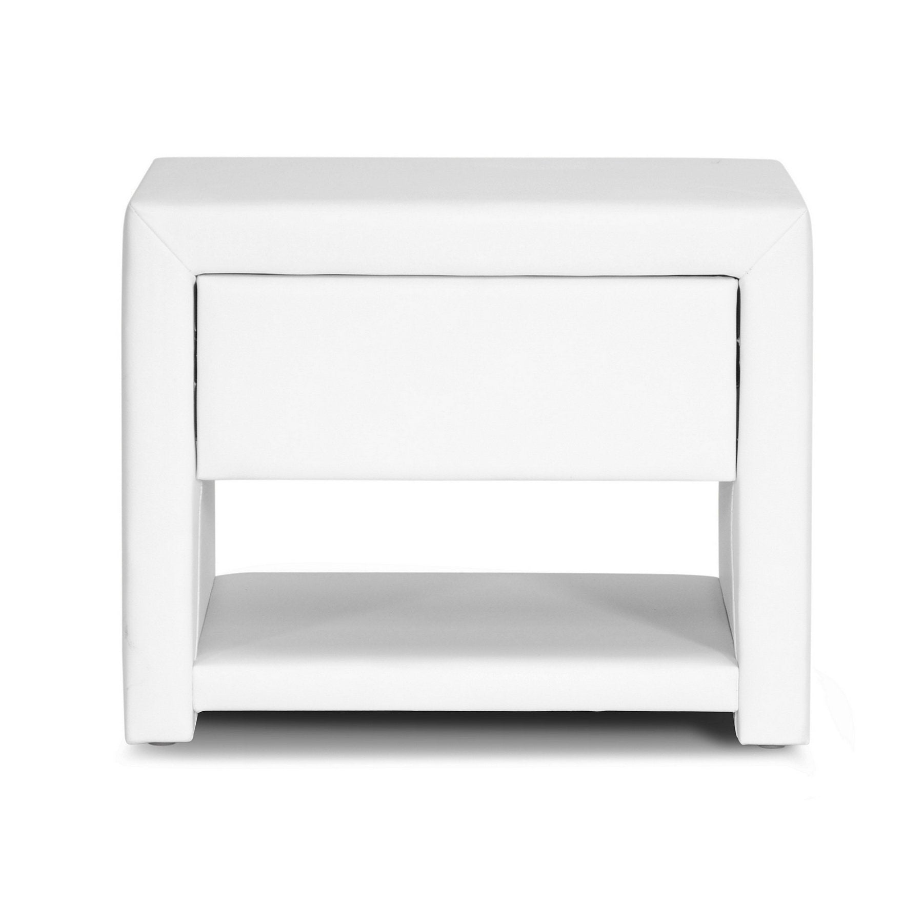 Baxton Studio Massey Upholstered Modern Nightstand, White